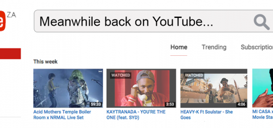 Meanwhile Back on YouTube…